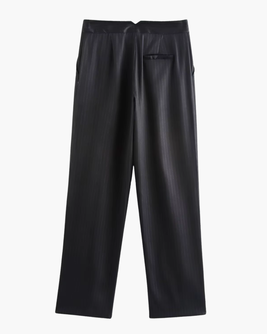 Gestreepte Zwarte Tweedelige Blazer en Broek Set voor Dames