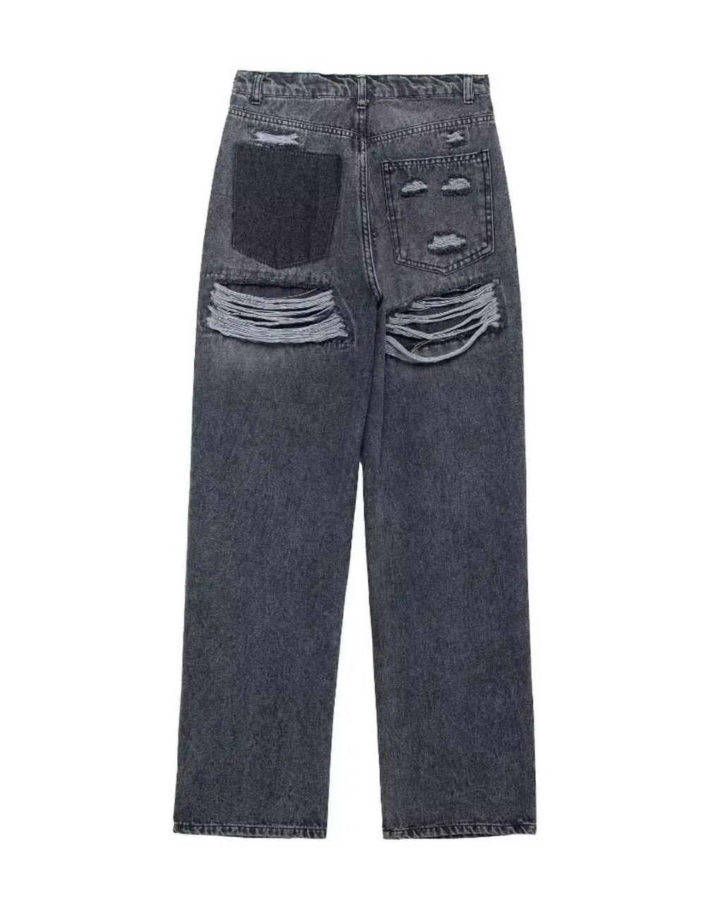 Vintage Denim Jeans met Gaten & Hoge Taille voor Dames