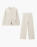Slim Fit Colbert en Broek met Rechte Pijpen voor Dames