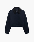 Vintage Fluwelen Jack met Rits en Revers Knopen voor Dames