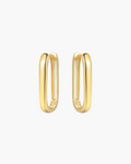925 Sterling Goldplated U-Vormige Hoepel Oorbellen voor Dames