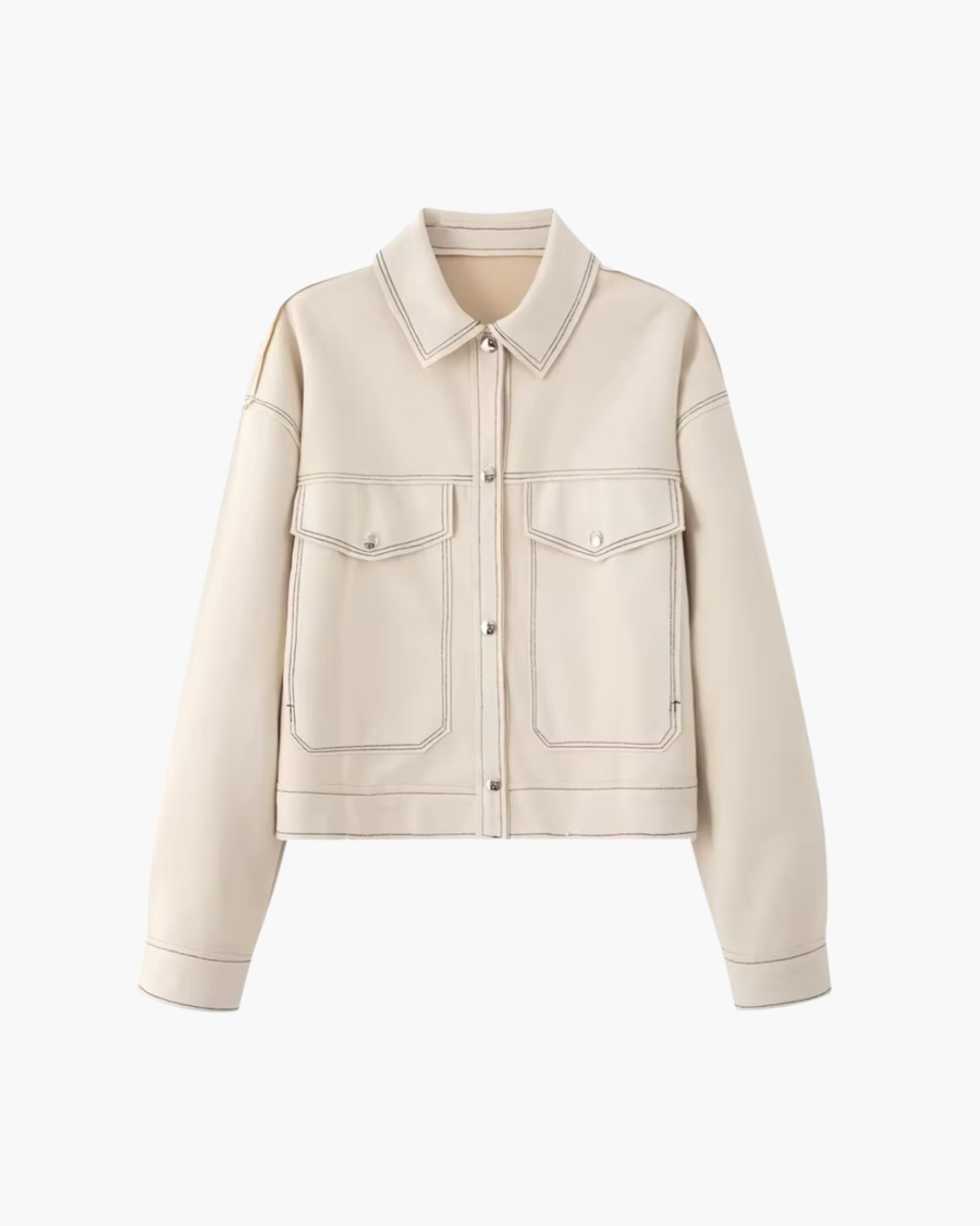 Stijlvolle Suède Look Jas met Kleurcontrast voor Dames