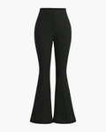Slim Fit Geribbelde Flared Legging met Hoge Taille voor Dames