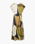 Vintage Geplooide Midi Jurk voor Dames
