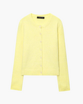 Elegant Geel Gebreid Vest met Lange Mouwen voor Dames