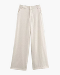 Gestreepte Crème Hoge Taille Broek voor Dames