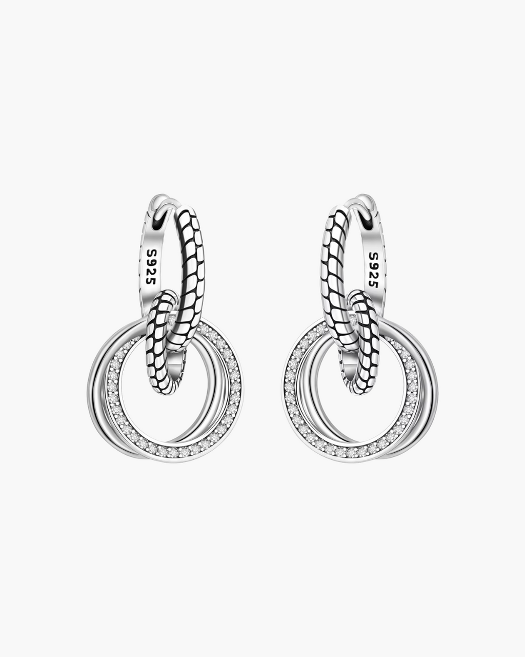 Klassieke 925 Sterling Zilveren Multi Ring Oorbellen voor Dames