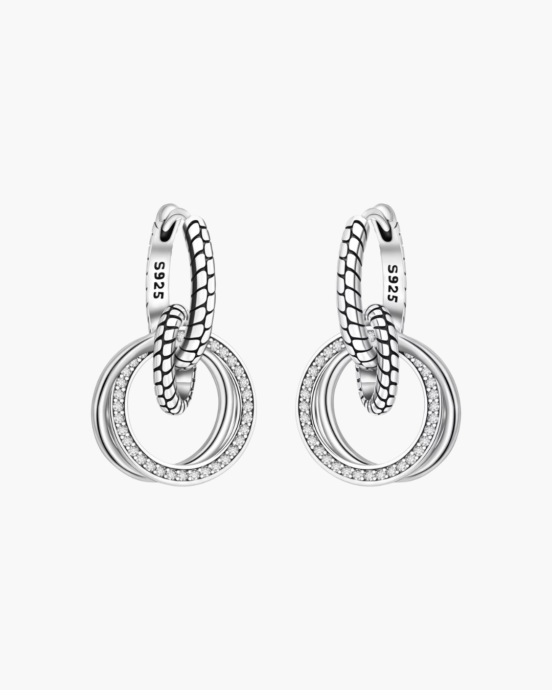Klassieke 925 Sterling Zilveren Multi Ring Oorbellen voor Dames