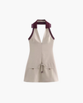Patchwork Mini Beige Jurk voor Dames