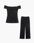 Chique Set met Pailletten Top en Wijde Broek voor Dames