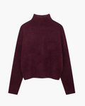 Vintage Bordeaux Gebreide Trui met Lange Mouwen voor Dames