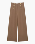 Casual Wijde Pijpen Broek met Knopen voor Dames