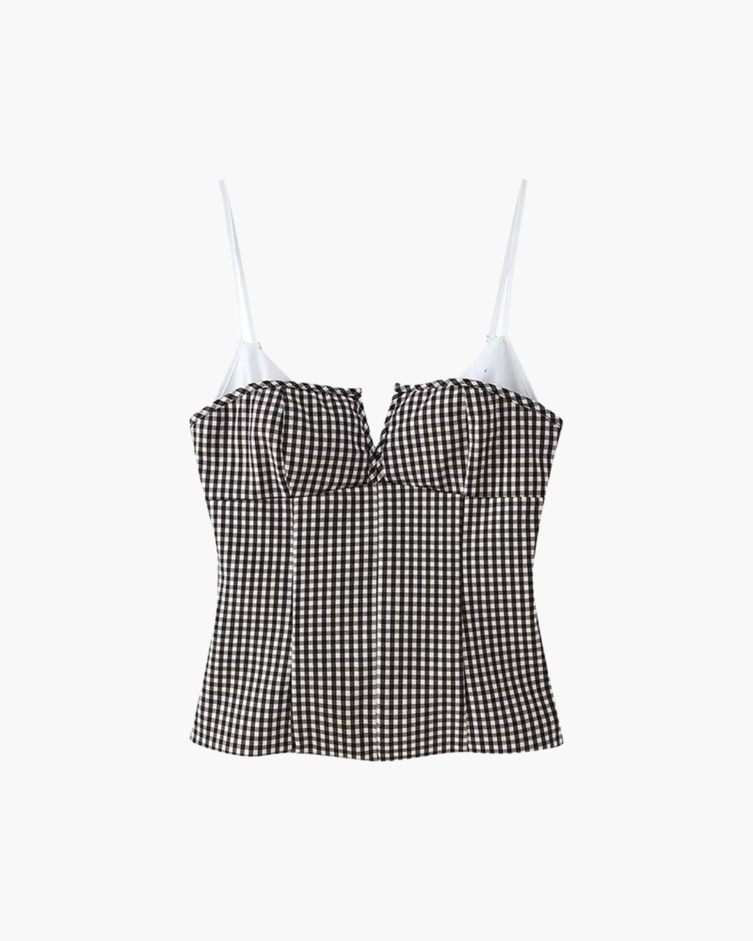 Gingham Corset Bustier Camisole Top in Black & White