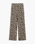 High-Waisted Wide-Leg Tailored Trousers in Leopard Print