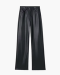 Hoge Taille Kunstleren Broek met Wijde Pijpen voor Dames