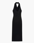 Gebreide Halter Midi-Jurk met Open Rug voor Dames