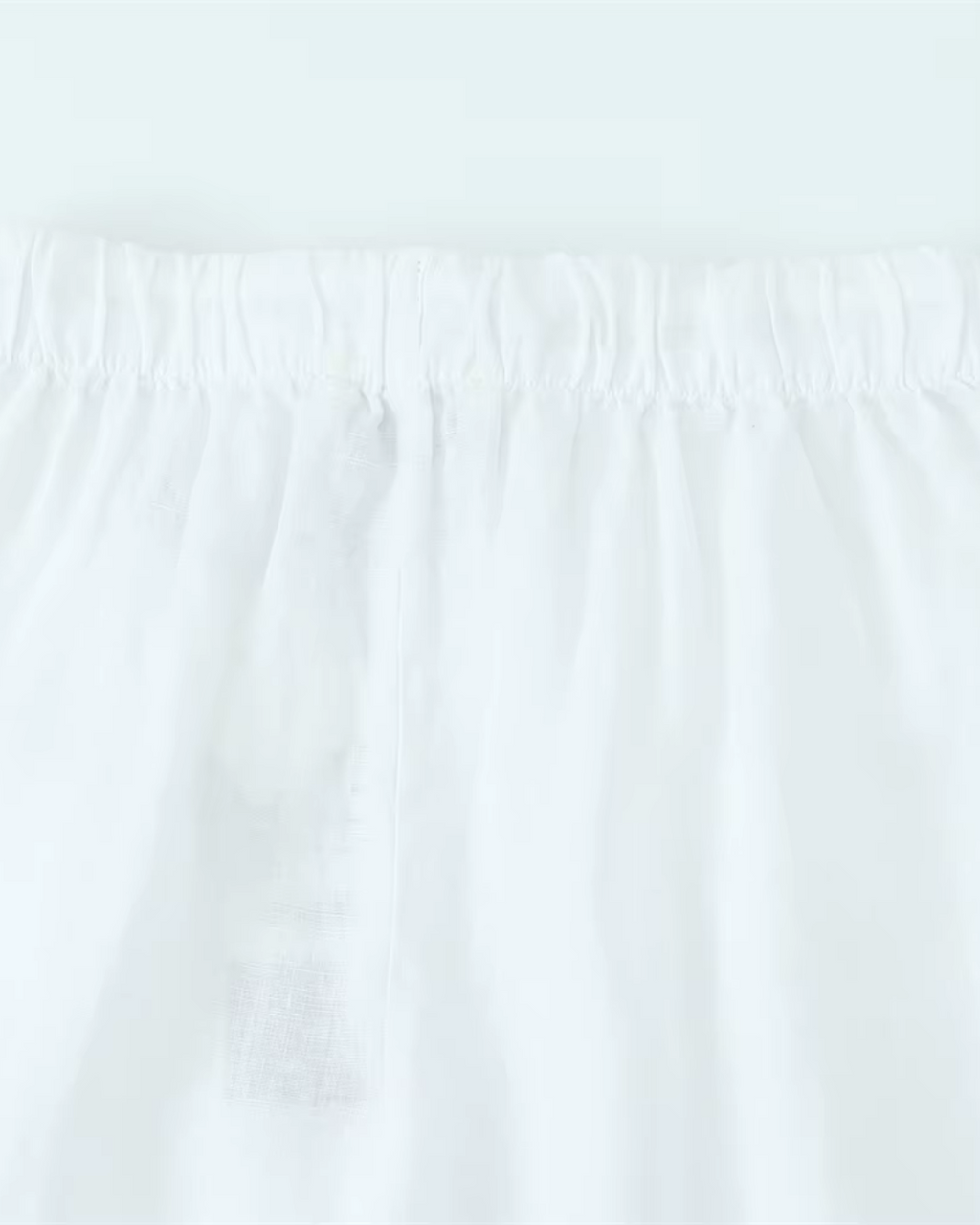 High-Waisted Drawstring Wide-Leg Linen Trousers in Beige