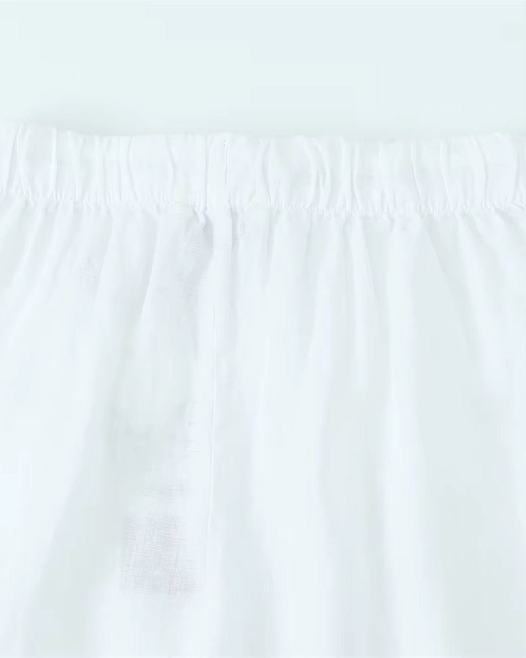 High-Waisted Drawstring Wide-Leg Linen Trousers in Beige