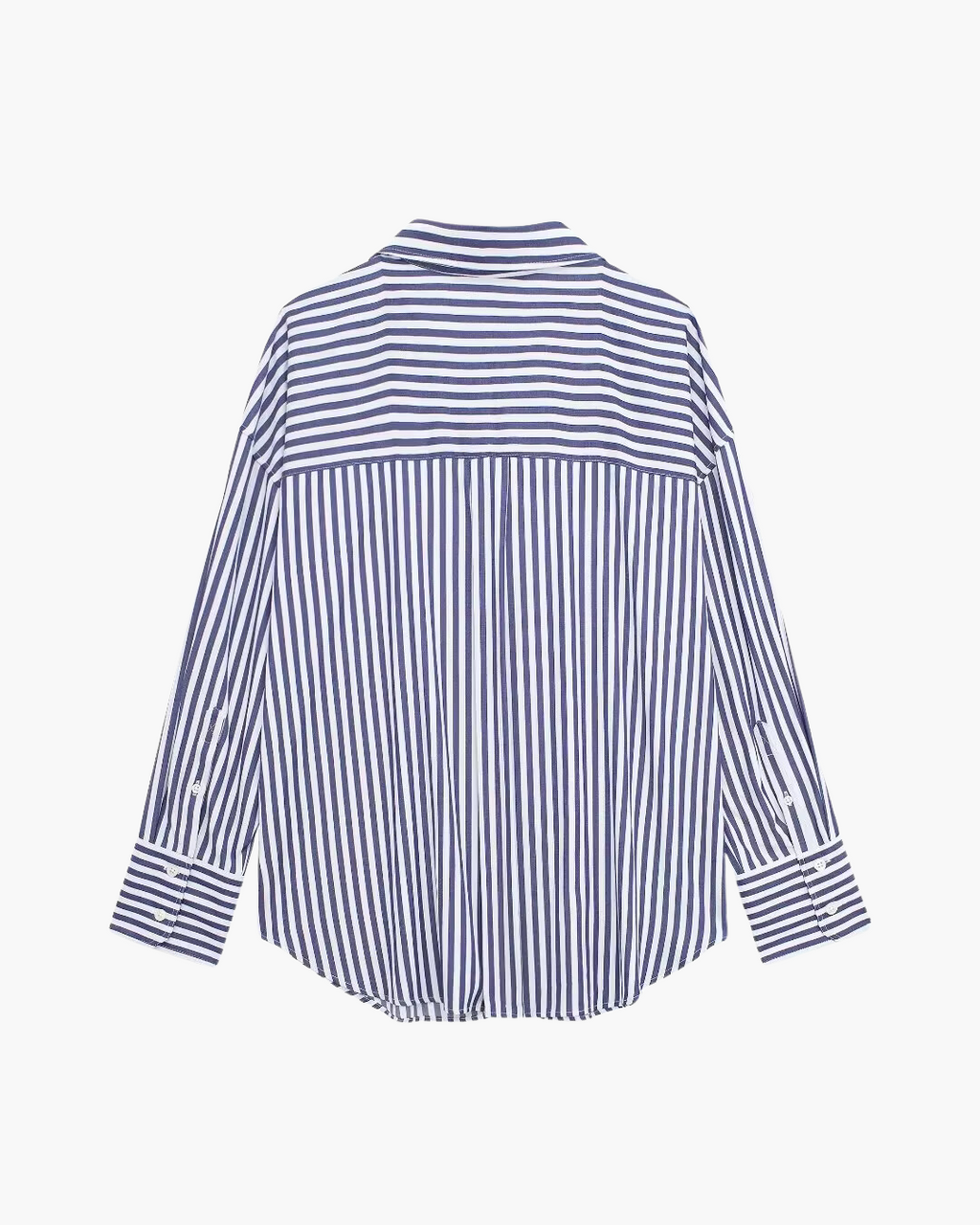 Blauw-Wit Poplin Blouse voor Dames