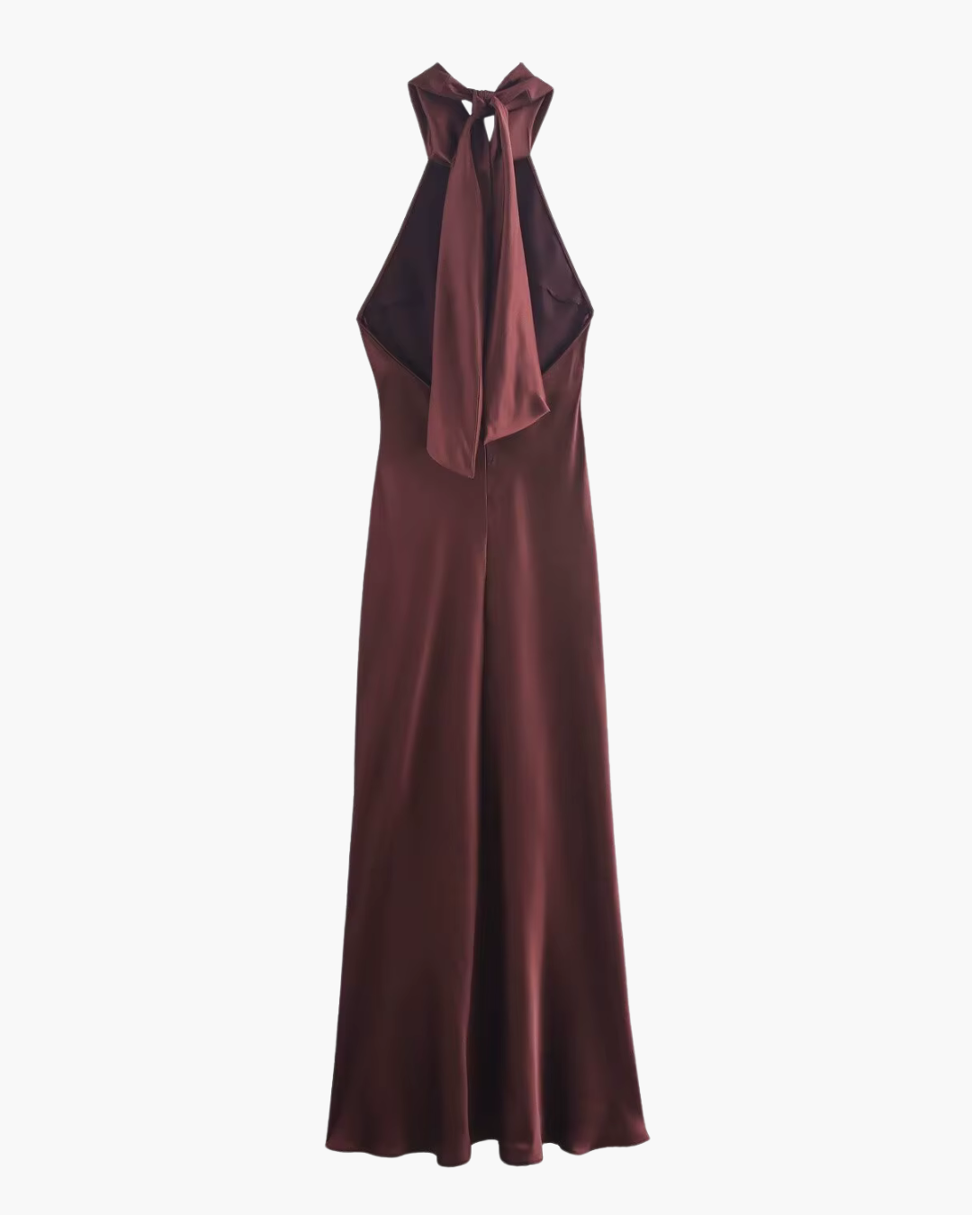 Luxe Elegante Satijnen Halterjurk met Open Rug voor Dames