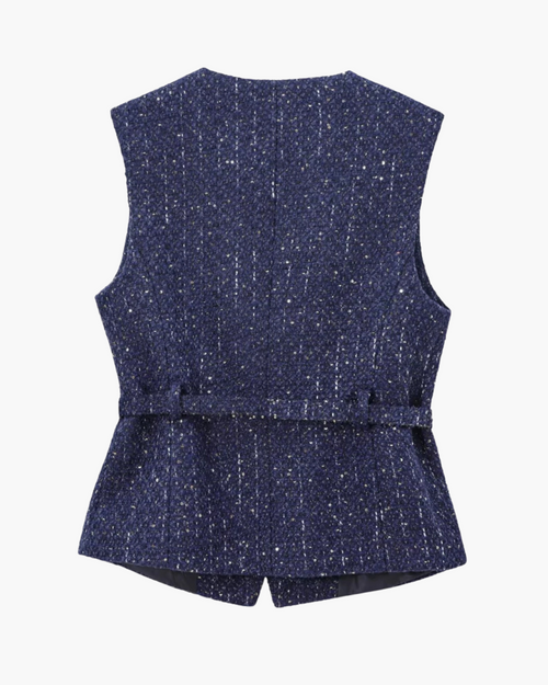 Chique Mouwloze Gilet met Riem en Knoopsluiting voor Dames