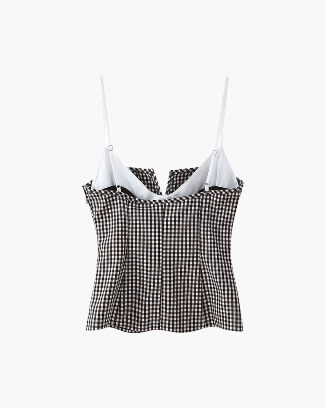 Gingham Corset Bustier Camisole Top in Black & White