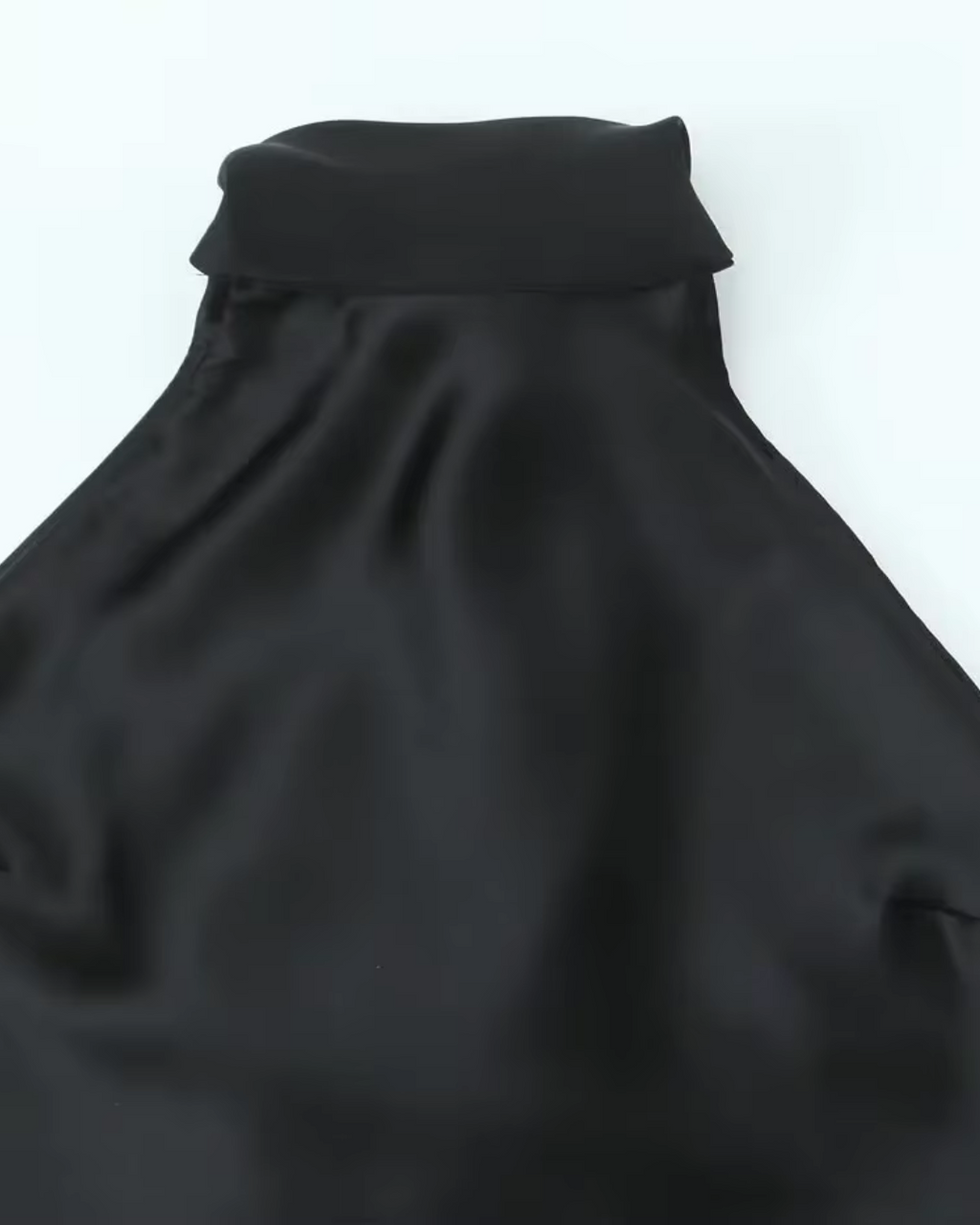Zwarte Satijnen Halter Jurk voor Dames