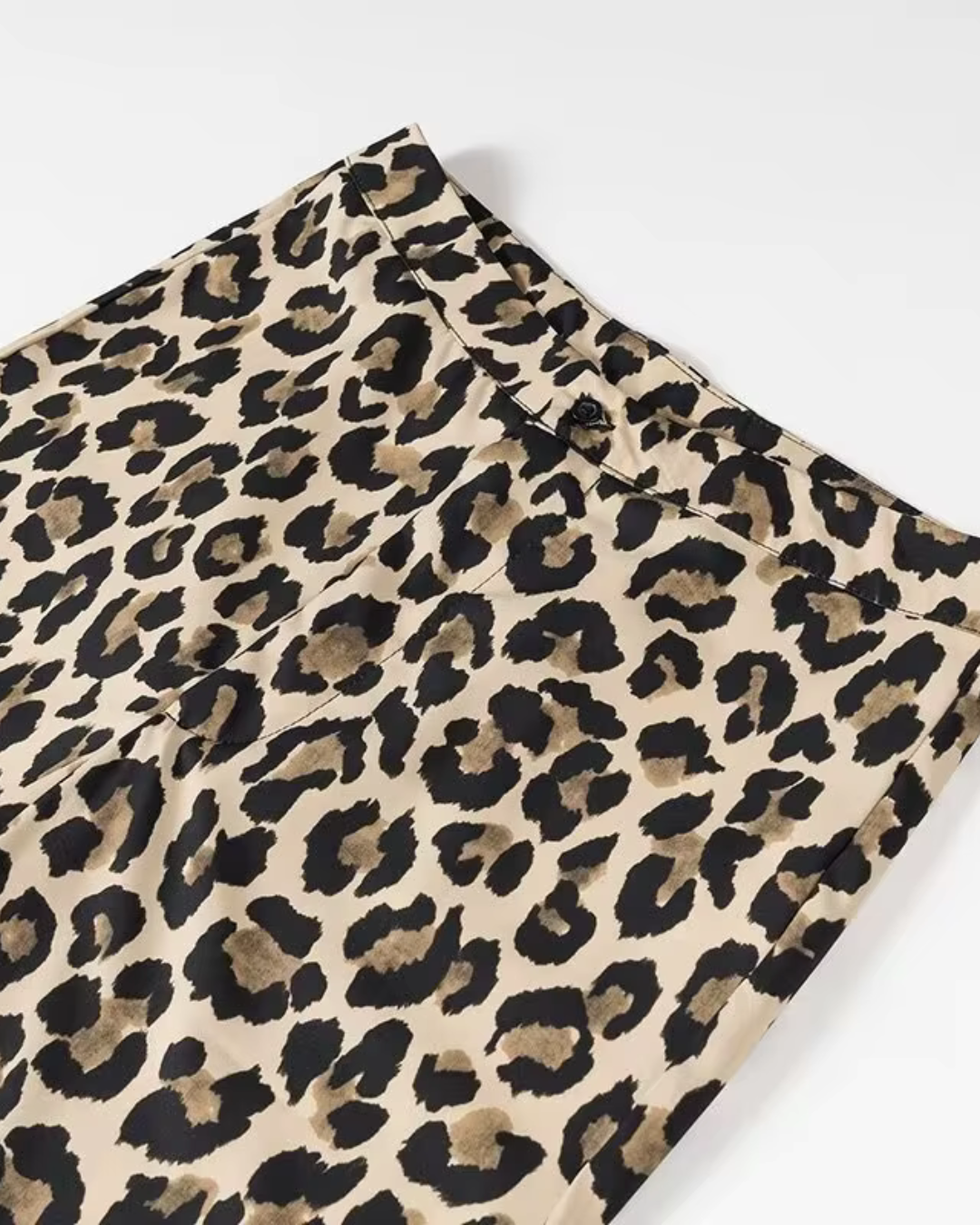 High-Waisted Wide-Leg Tailored Trousers in Leopard Print