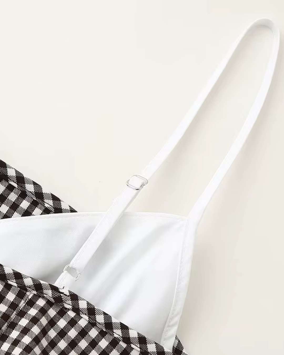 Gingham Corset Bustier Camisole Top in Black & White