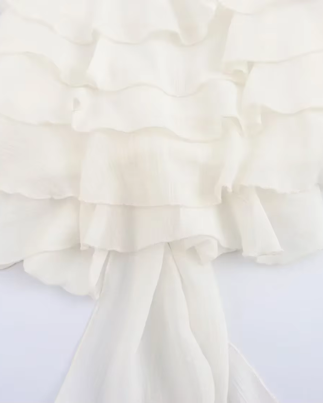 Tiered Ruffled Halter Neck Top in Crisp White