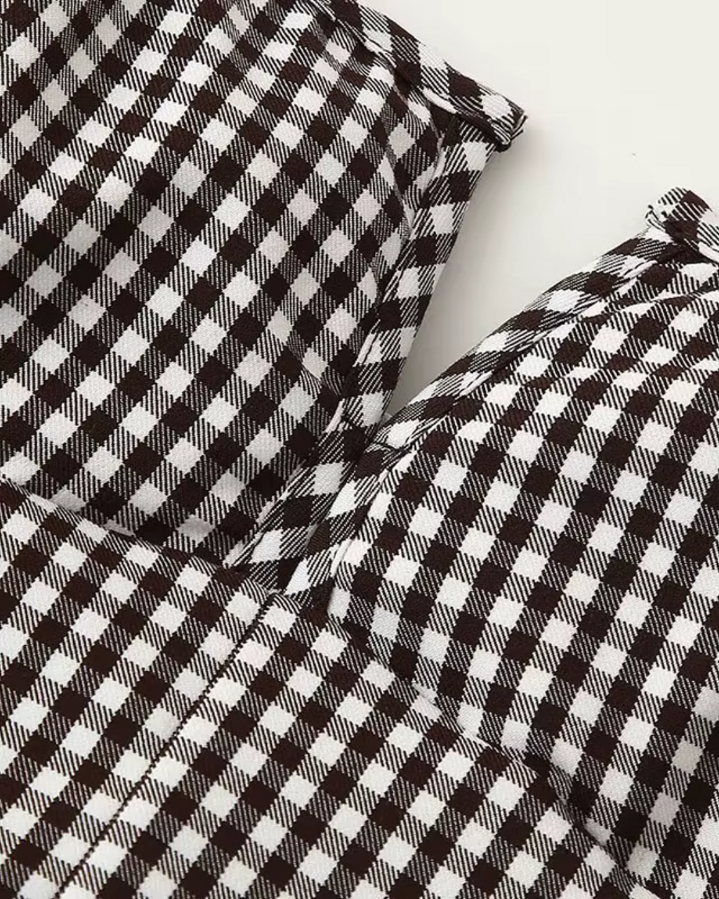Gingham Corset Bustier Camisole Top in Black & White