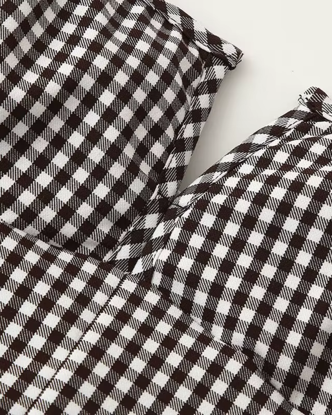 Gingham Corset Bustier Camisole Top in Black & White