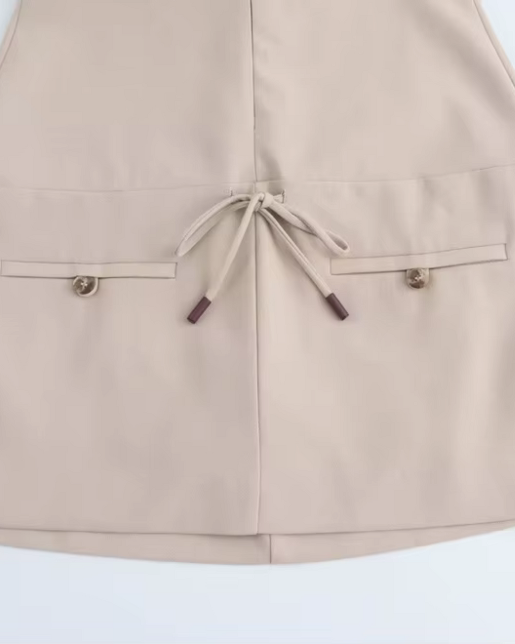 Patchwork Mini Beige Jurk voor Dames