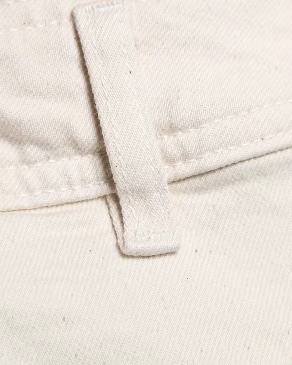 High-Waisted Patch Pocket Wide-Leg Trousers in Cream Off-White