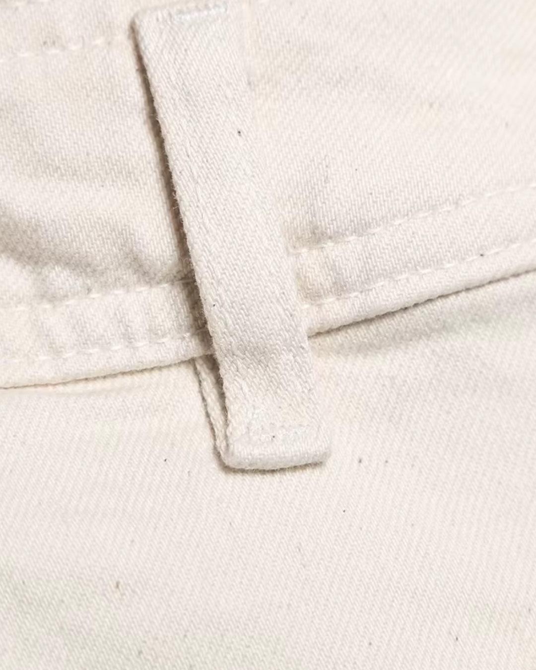 High-Waisted Patch Pocket Wide-Leg Trousers in Cream Off-White