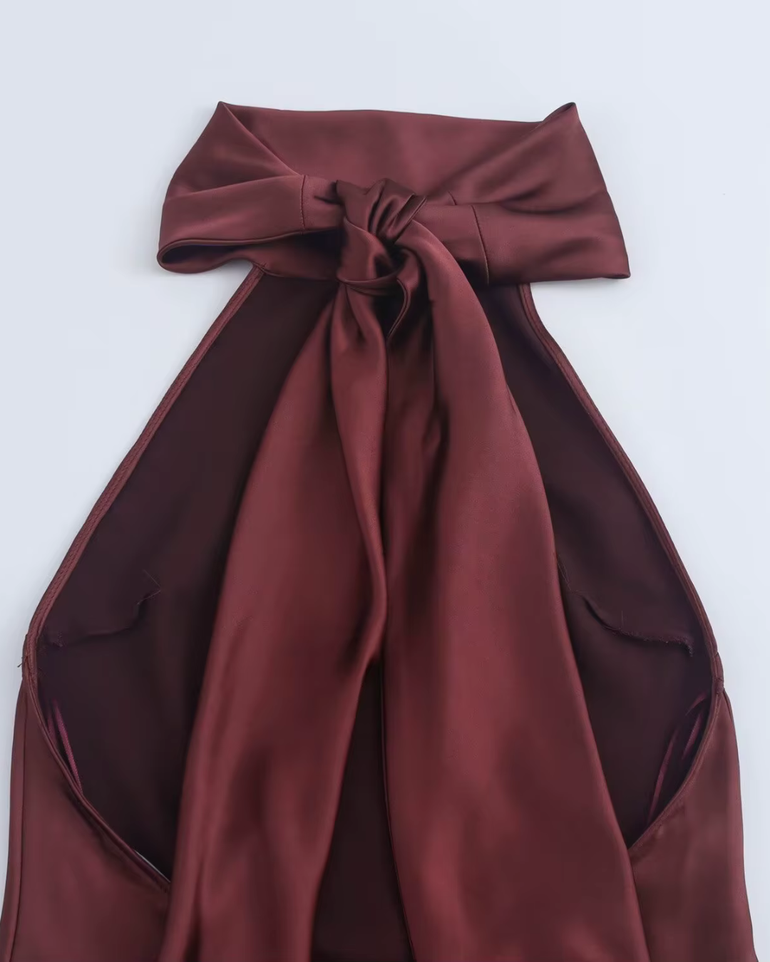 Luxe Elegante Satijnen Halterjurk met Open Rug voor Dames