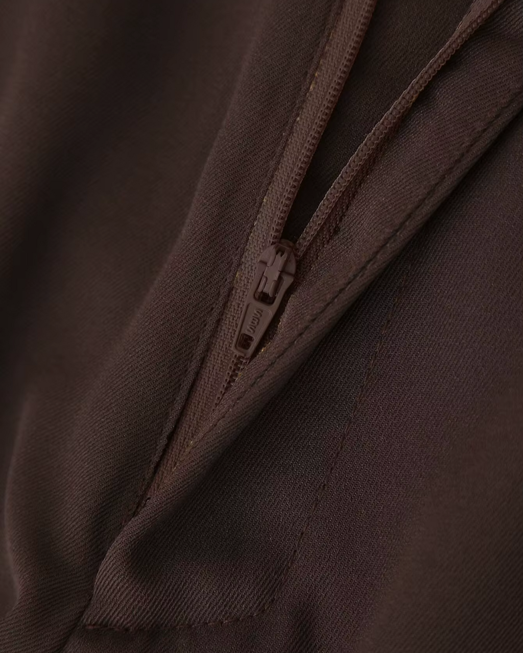 High-Waisted Belted Pleated Wide-Leg Trousers in Dark Brown