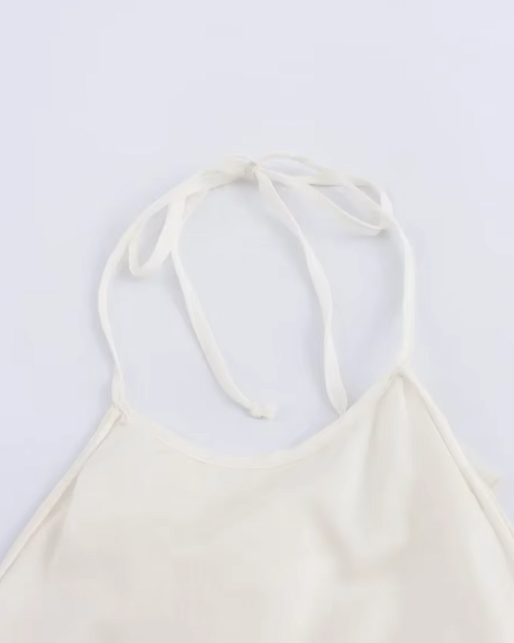 Tiered Ruffled Halter Neck Top in Crisp White