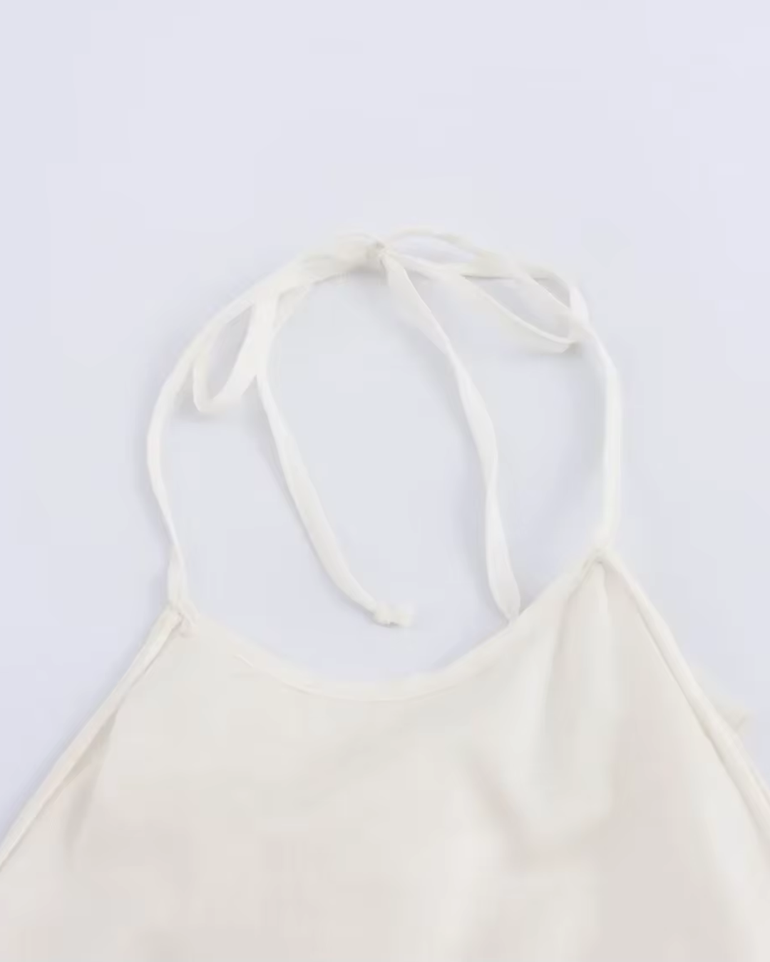 Tiered Ruffled Halter Neck Top in Crisp White