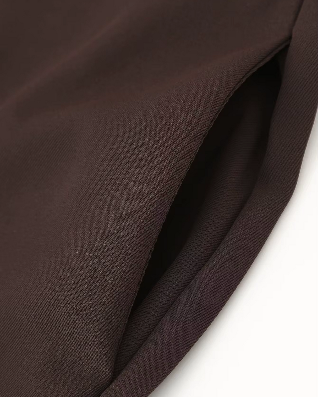 High-Waisted Belted Pleated Wide-Leg Trousers in Dark Brown