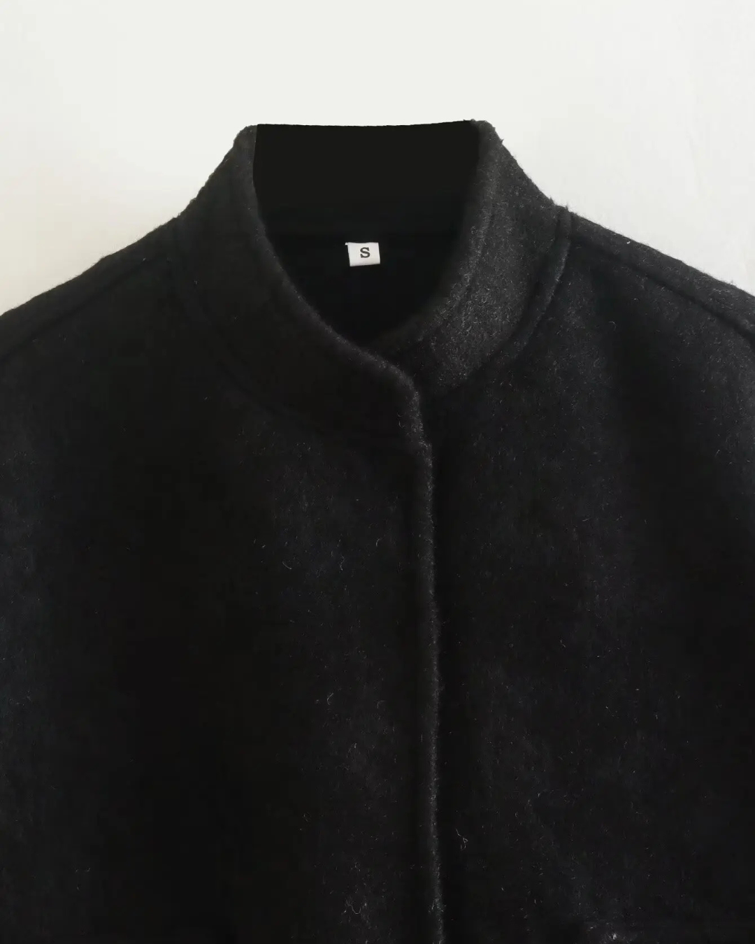 Textured Wool Blend Bomber Jacket with Pockets in Grey