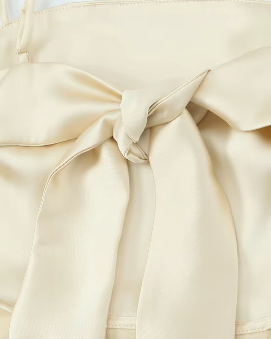 Beige Satijnen Midi Jurk Mouwloos en Backless voor Dames