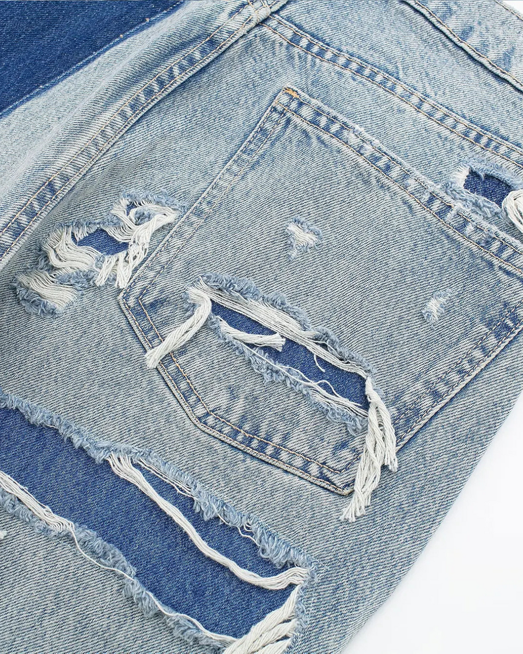 Vintage Denim Jeans met Gaten & Hoge Taille voor Dames